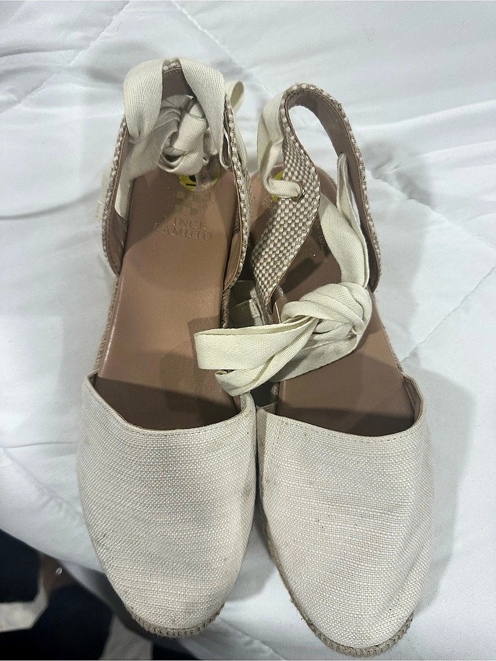 Chloé Cream Espadrille Ankle-Tie Shoes Like New